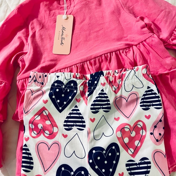 NWT Marie Nicole Toddler Girl's Pink Ruffly Top/Bellbottom Pant Set Sz S(2-3) - Picture 6 of 8